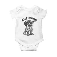 AUR Naur Cowboy Raccoon Meme Baby Onesie Funny Sarcastic Oh No Australian Accent