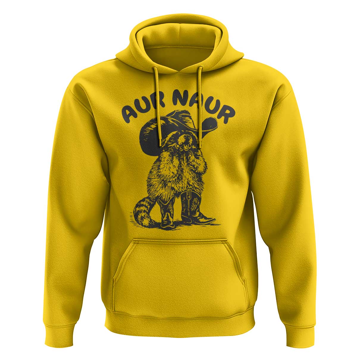 AUR Naur Cowboy Raccoon Meme Hoodie Funny Sarcastic Oh No Australian Accent