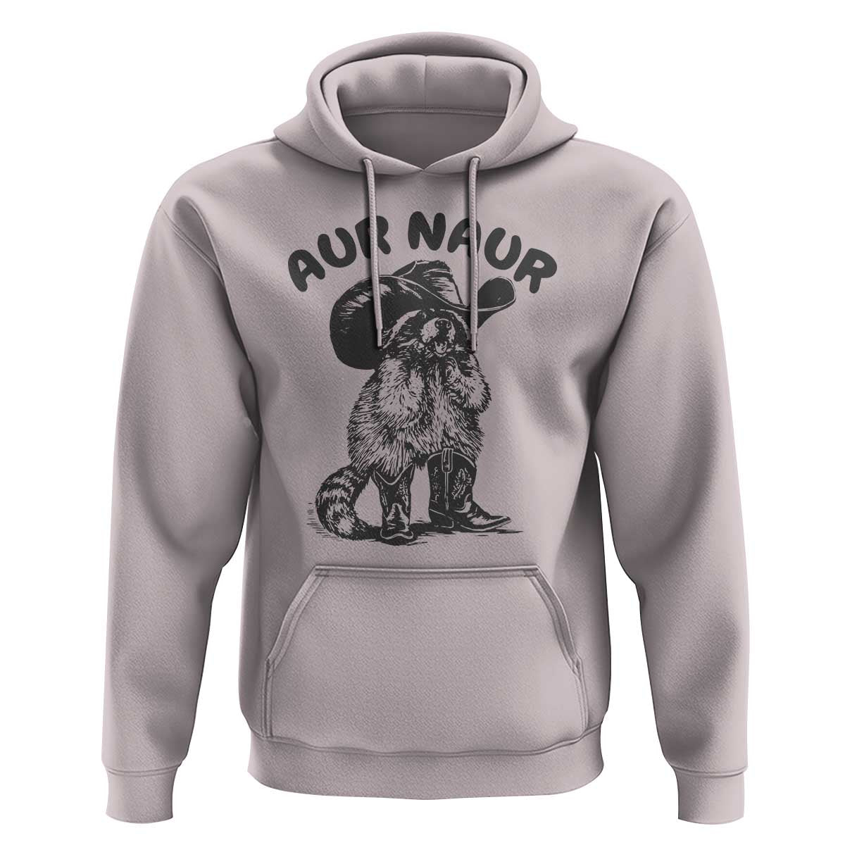 AUR Naur Cowboy Raccoon Meme Hoodie Funny Sarcastic Oh No Australian Accent