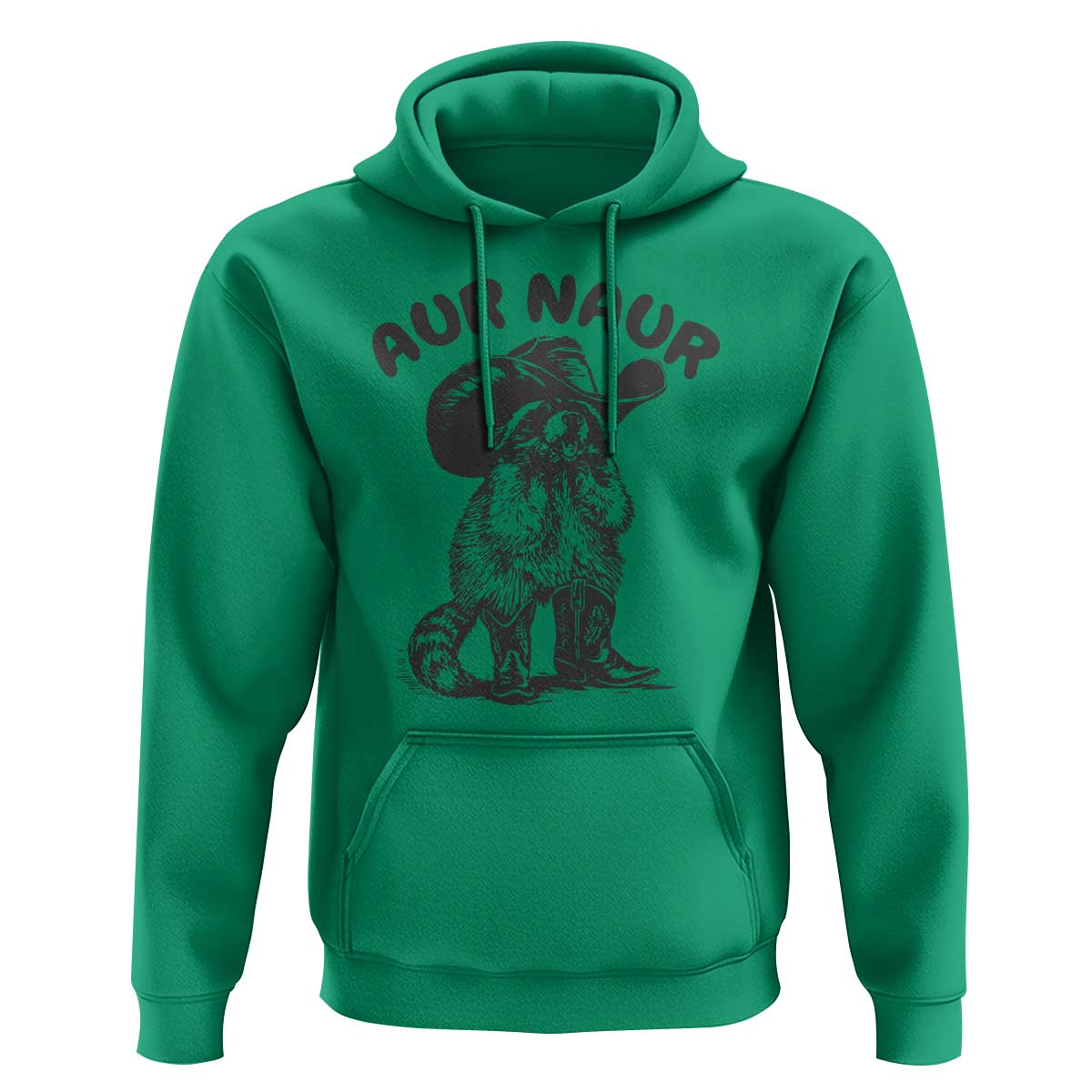 AUR Naur Cowboy Raccoon Meme Hoodie Funny Sarcastic Oh No Australian Accent