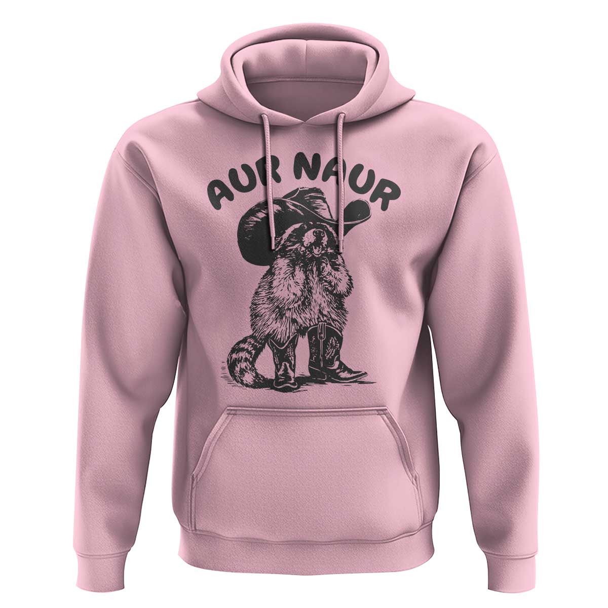 AUR Naur Cowboy Raccoon Meme Hoodie Funny Sarcastic Oh No Australian Accent