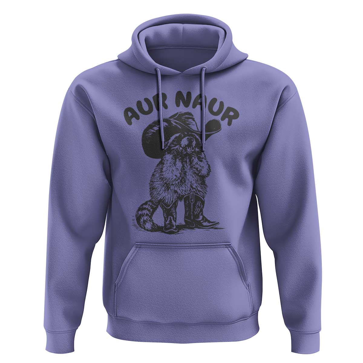 AUR Naur Cowboy Raccoon Meme Hoodie Funny Sarcastic Oh No Australian Accent
