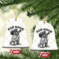 AUR Naur Cowboy Raccoon Meme Ceramic Ornament Funny Sarcastic Oh No Australian Accent