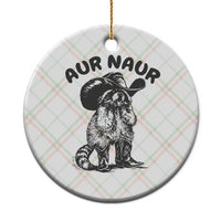 AUR Naur Cowboy Raccoon Meme Ceramic Ornament Funny Sarcastic Oh No Australian Accent