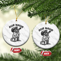 AUR Naur Cowboy Raccoon Meme Ceramic Ornament Funny Sarcastic Oh No Australian Accent