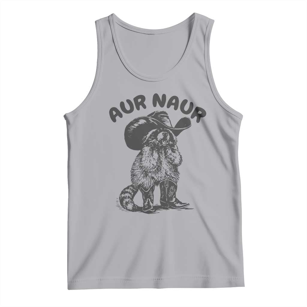 AUR Naur Cowboy Raccoon Meme Tank Top Funny Sarcastic Oh No Australian Accent