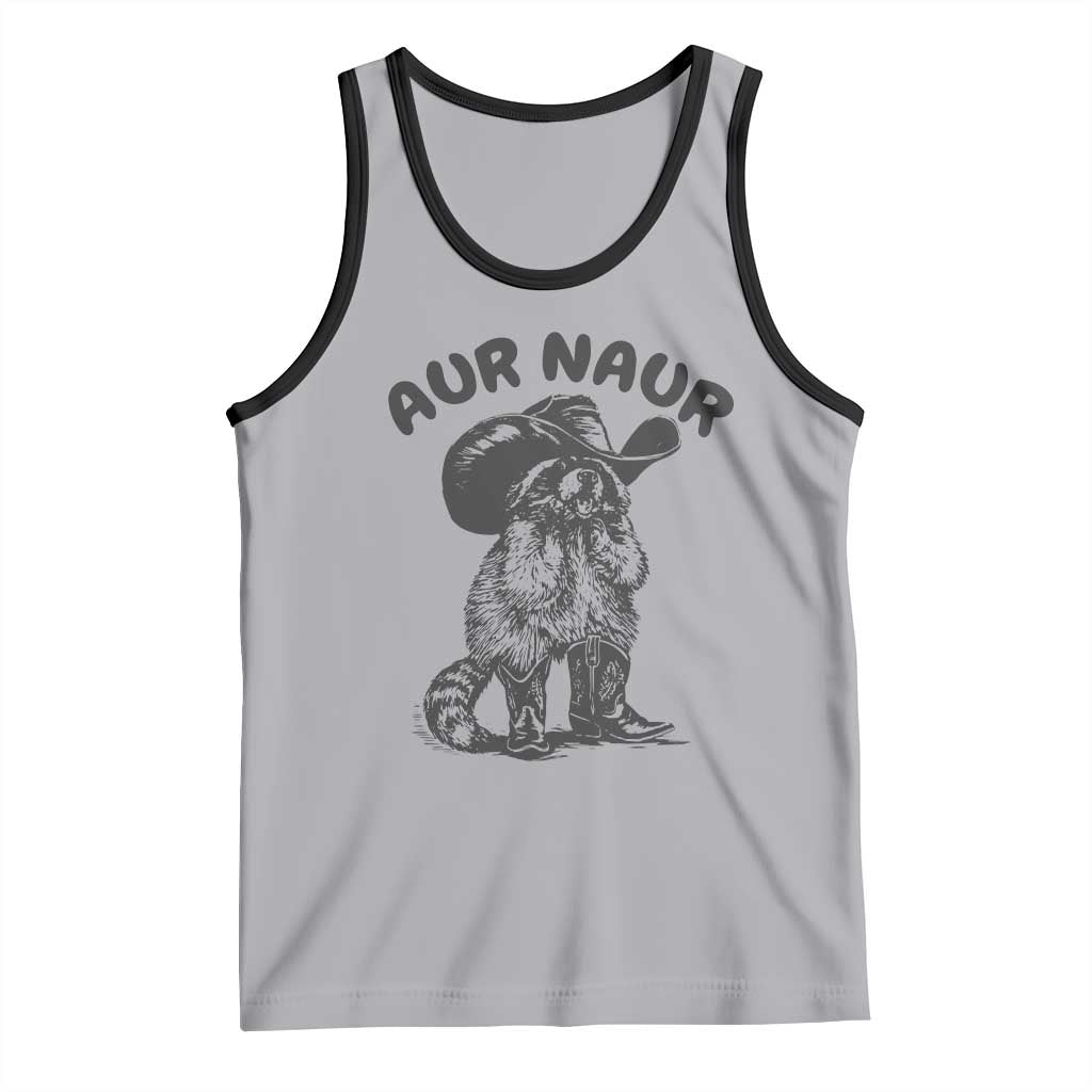 AUR Naur Cowboy Raccoon Meme Tank Top Funny Sarcastic Oh No Australian Accent