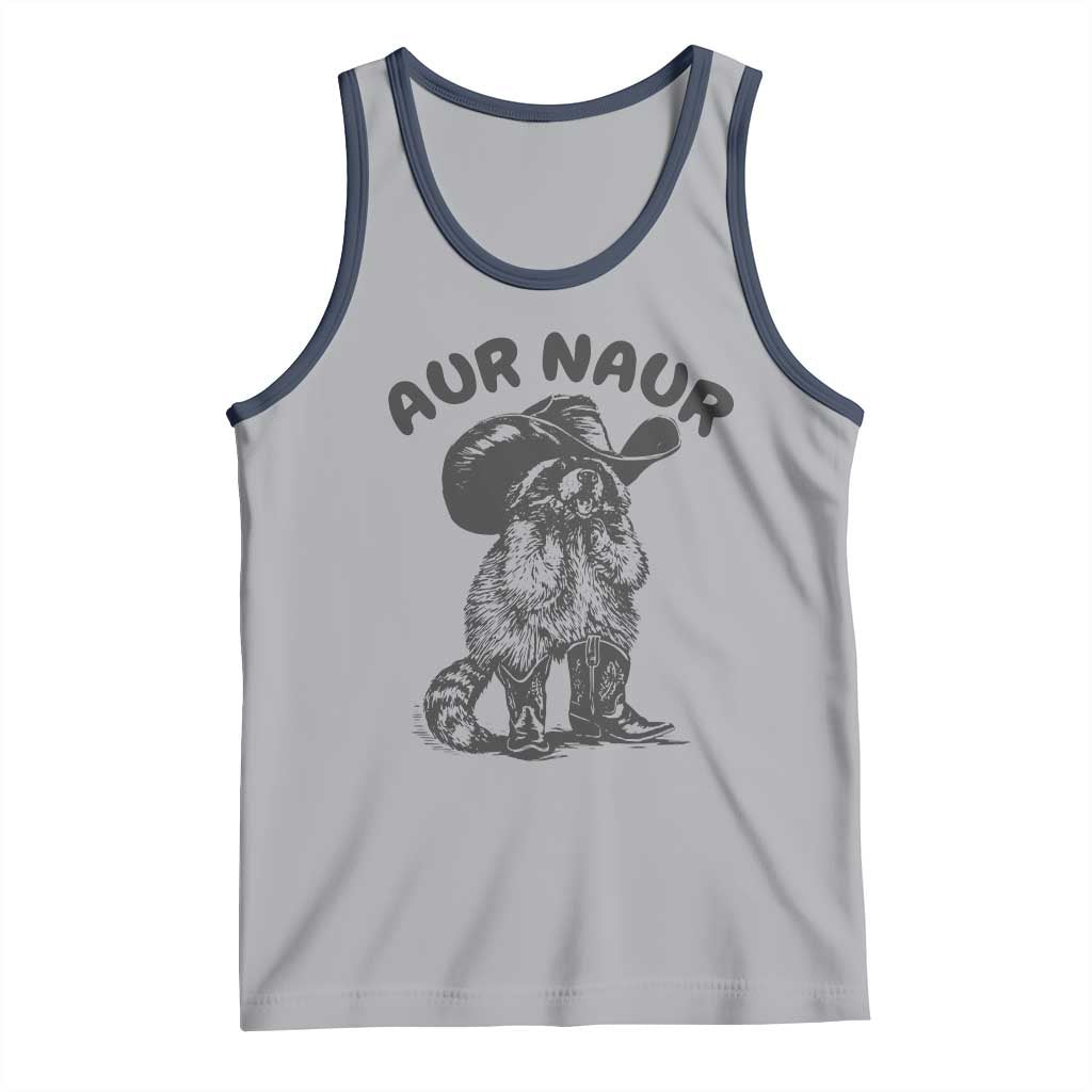AUR Naur Cowboy Raccoon Meme Tank Top Funny Sarcastic Oh No Australian Accent