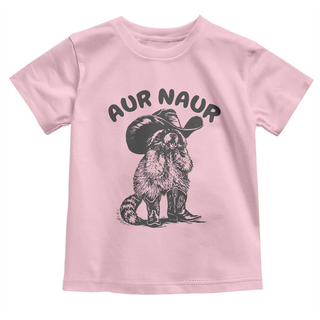 AUR Naur Cowboy Raccoon Meme Toddler T Shirt Funny Sarcastic Oh No Australian Accent