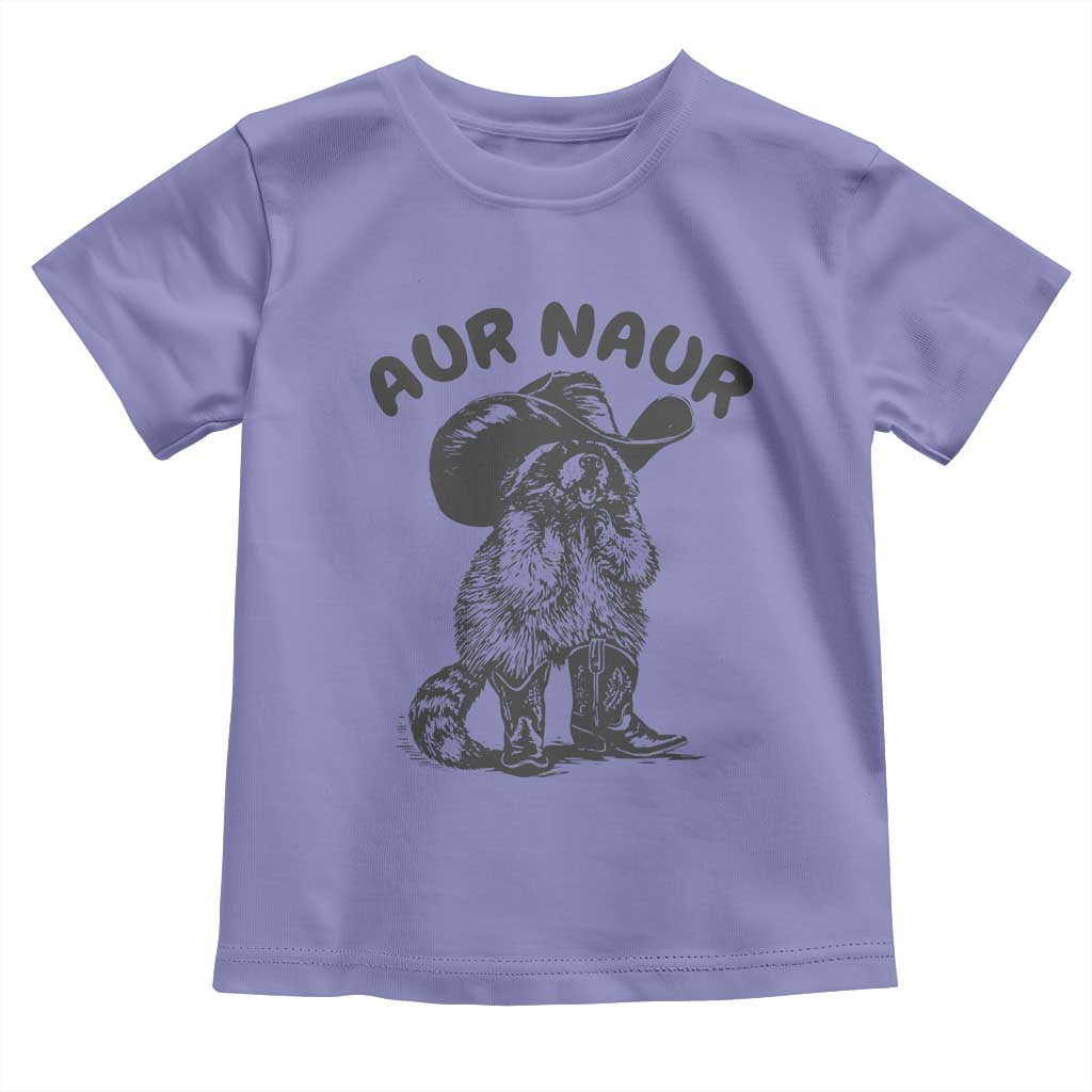 AUR Naur Cowboy Raccoon Meme Toddler T Shirt Funny Sarcastic Oh No Australian Accent