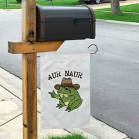 AUR Naur Cowboy Frog Meme Garden Flag Funny Sarcastic Oh No Australian Accent