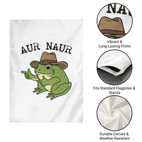 AUR Naur Cowboy Frog Meme Garden Flag Funny Sarcastic Oh No Australian Accent