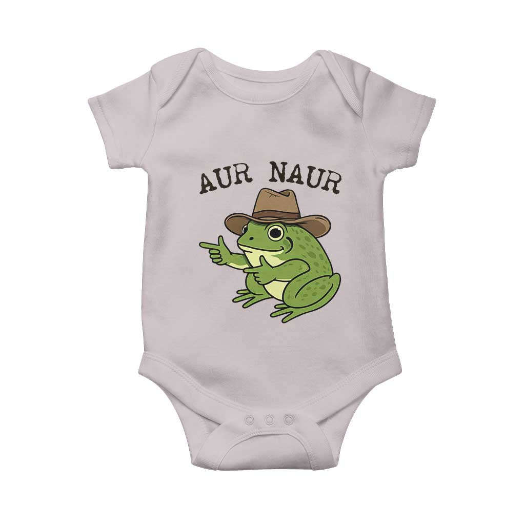 AUR Naur Cowboy Frog Meme Baby Onesie Funny Sarcastic Oh No Australian Accent