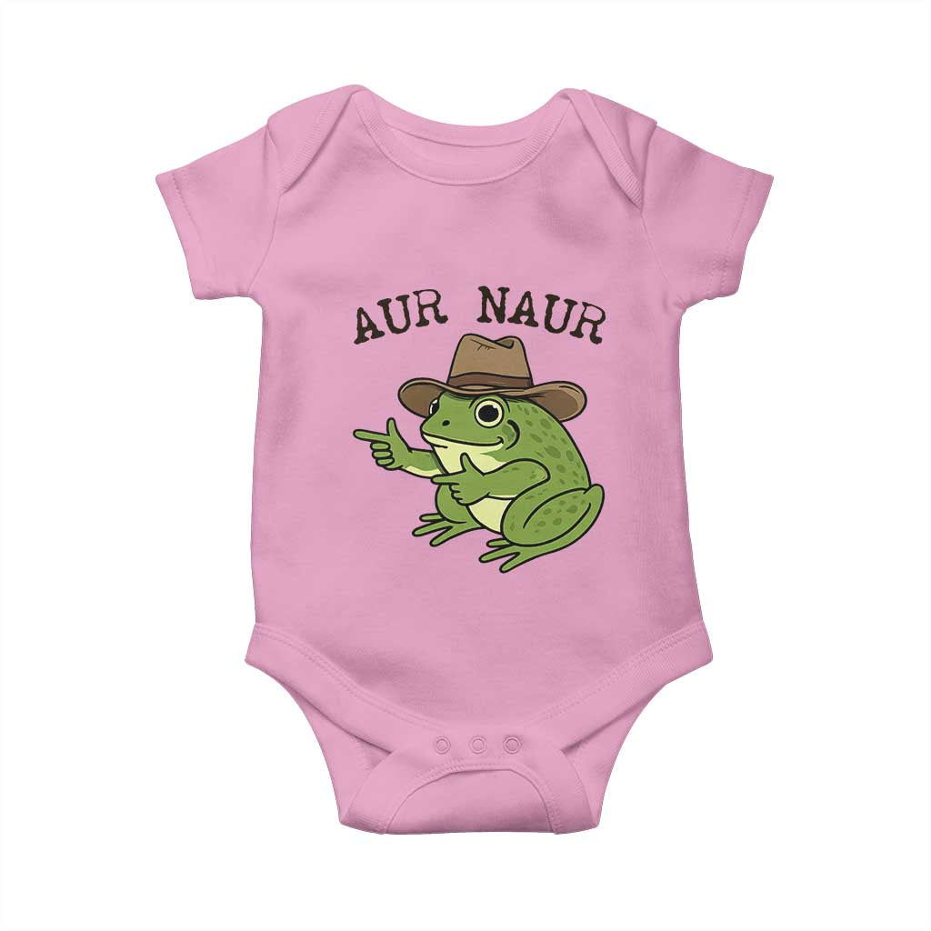 AUR Naur Cowboy Frog Meme Baby Onesie Funny Sarcastic Oh No Australian Accent