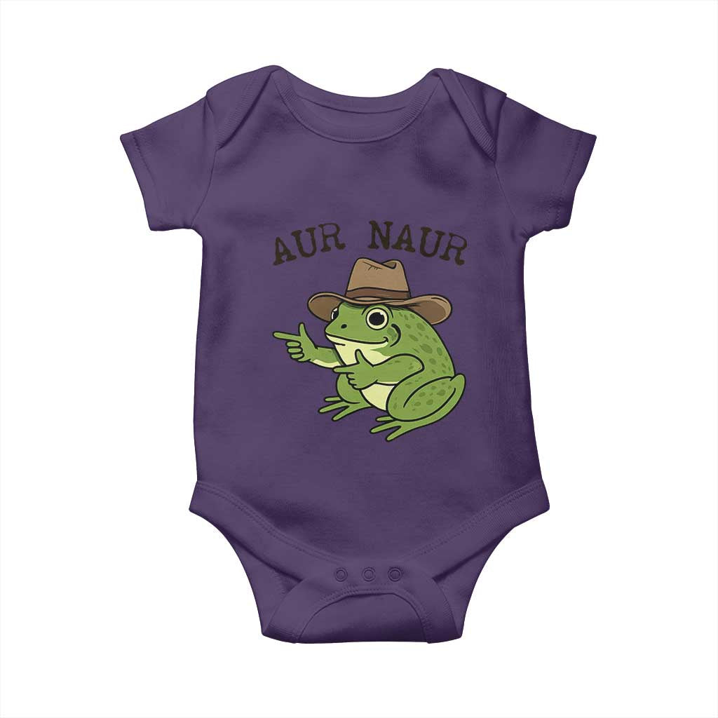 AUR Naur Cowboy Frog Meme Baby Onesie Funny Sarcastic Oh No Australian Accent