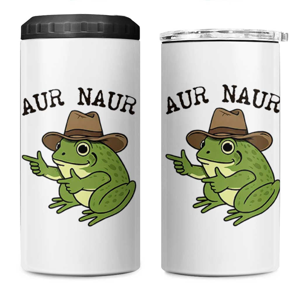 AUR Naur Cowboy Frog Meme 4 in 1 Can Cooler Tumbler Funny Sarcastic Oh No Australian Accent