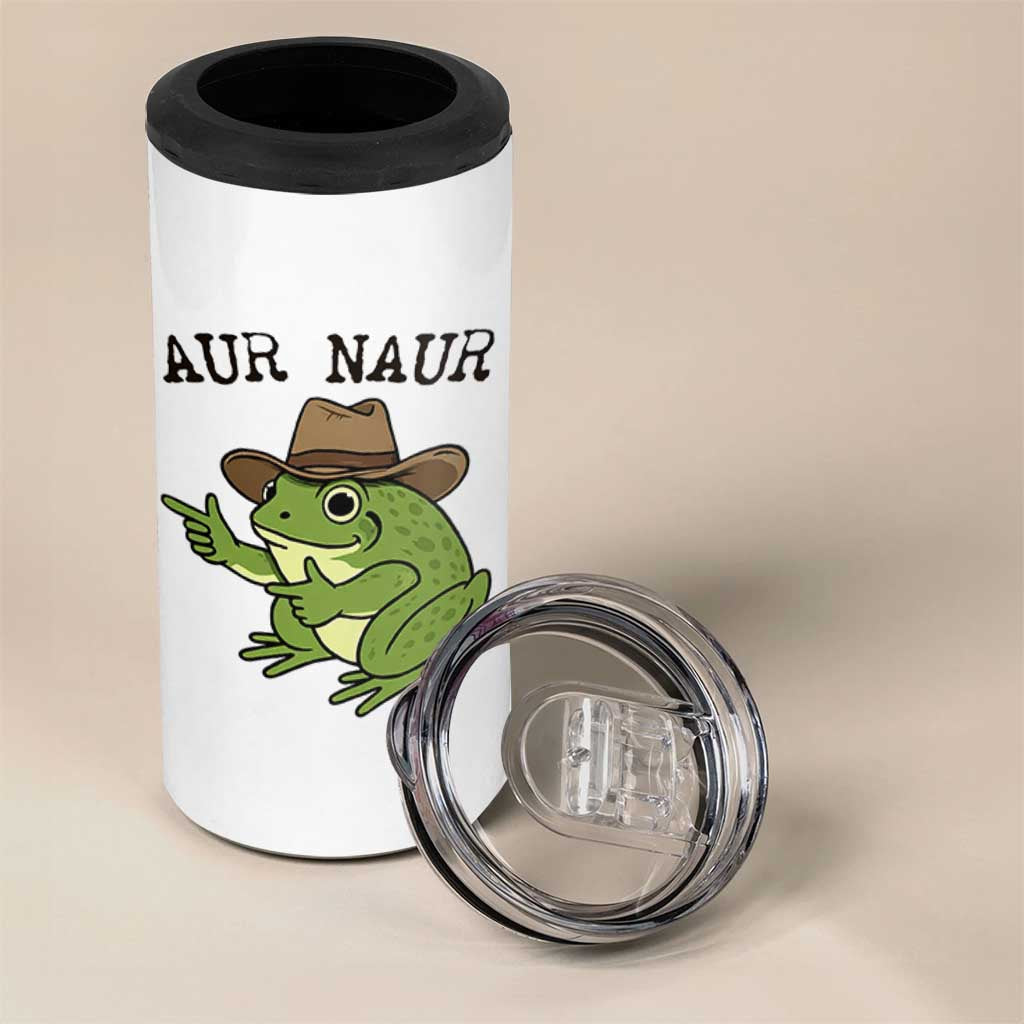 AUR Naur Cowboy Frog Meme 4 in 1 Can Cooler Tumbler Funny Sarcastic Oh No Australian Accent