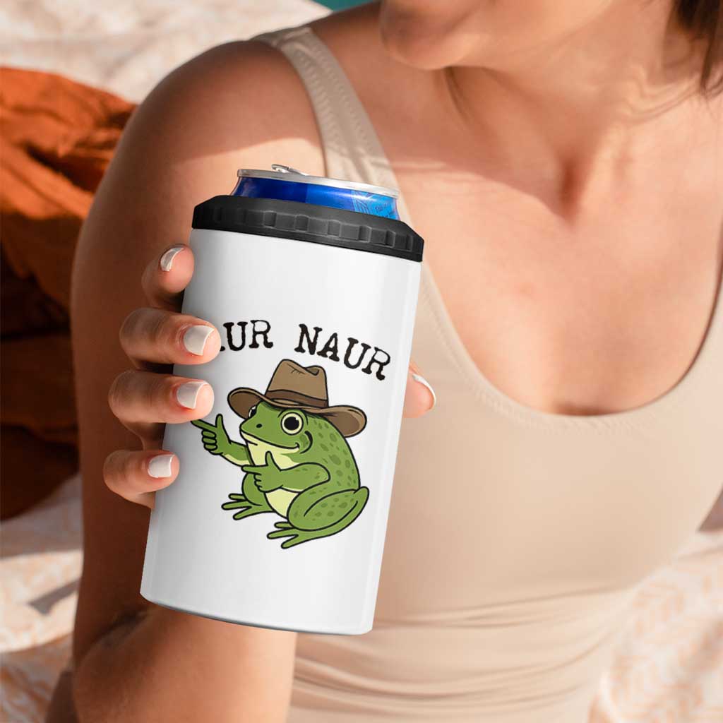 AUR Naur Cowboy Frog Meme 4 in 1 Can Cooler Tumbler Funny Sarcastic Oh No Australian Accent