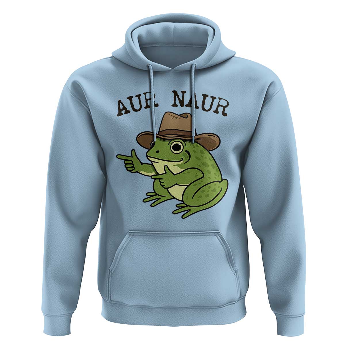 AUR Naur Cowboy Frog Meme Hoodie Funny Sarcastic Oh No Australian Accent