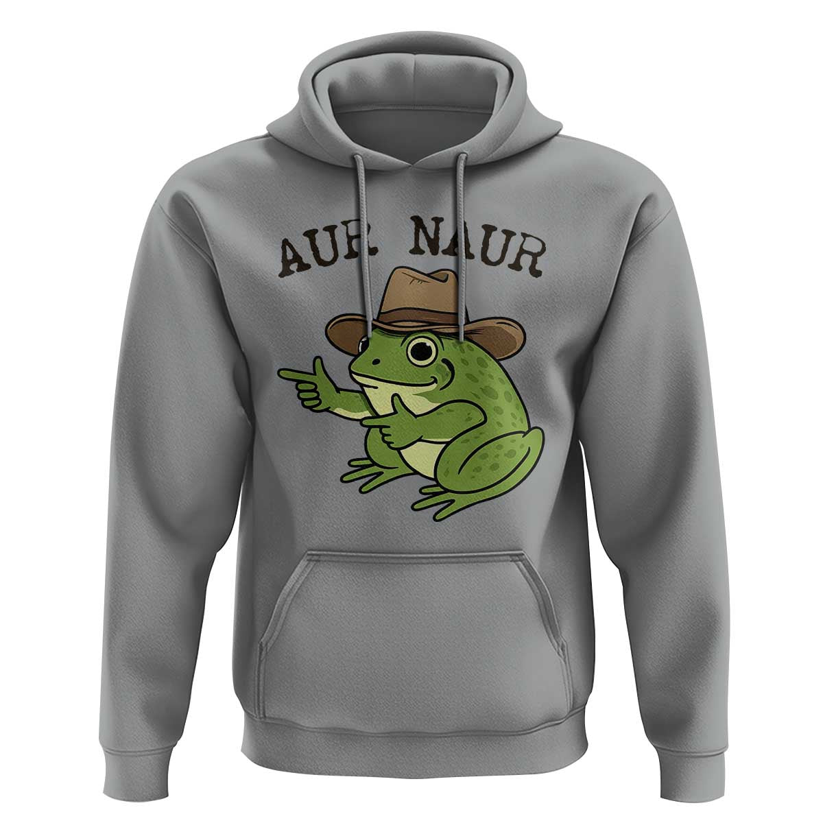 AUR Naur Cowboy Frog Meme Hoodie Funny Sarcastic Oh No Australian Accent