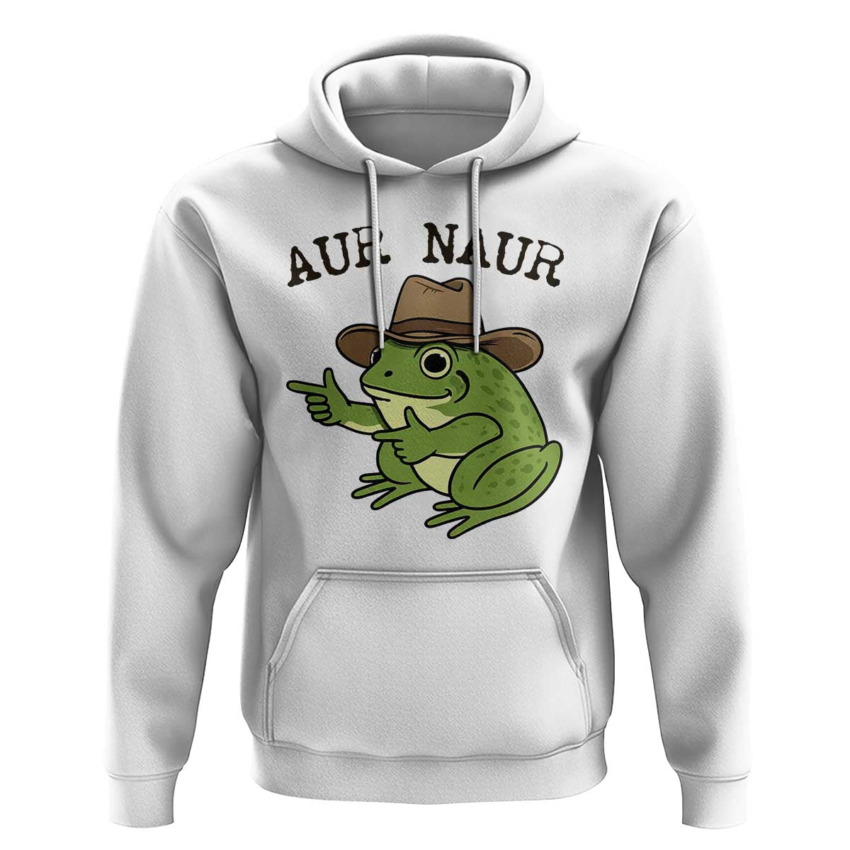 AUR Naur Cowboy Frog Meme Hoodie Funny Sarcastic Oh No Australian Accent