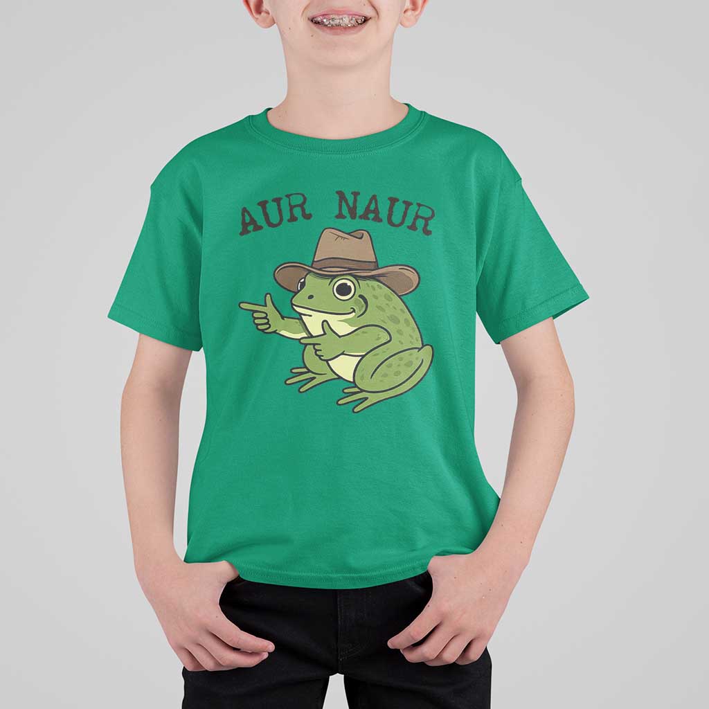 AUR Naur Cowboy Frog Meme T Shirt For Kid Funny Sarcastic Oh No Australian Accent