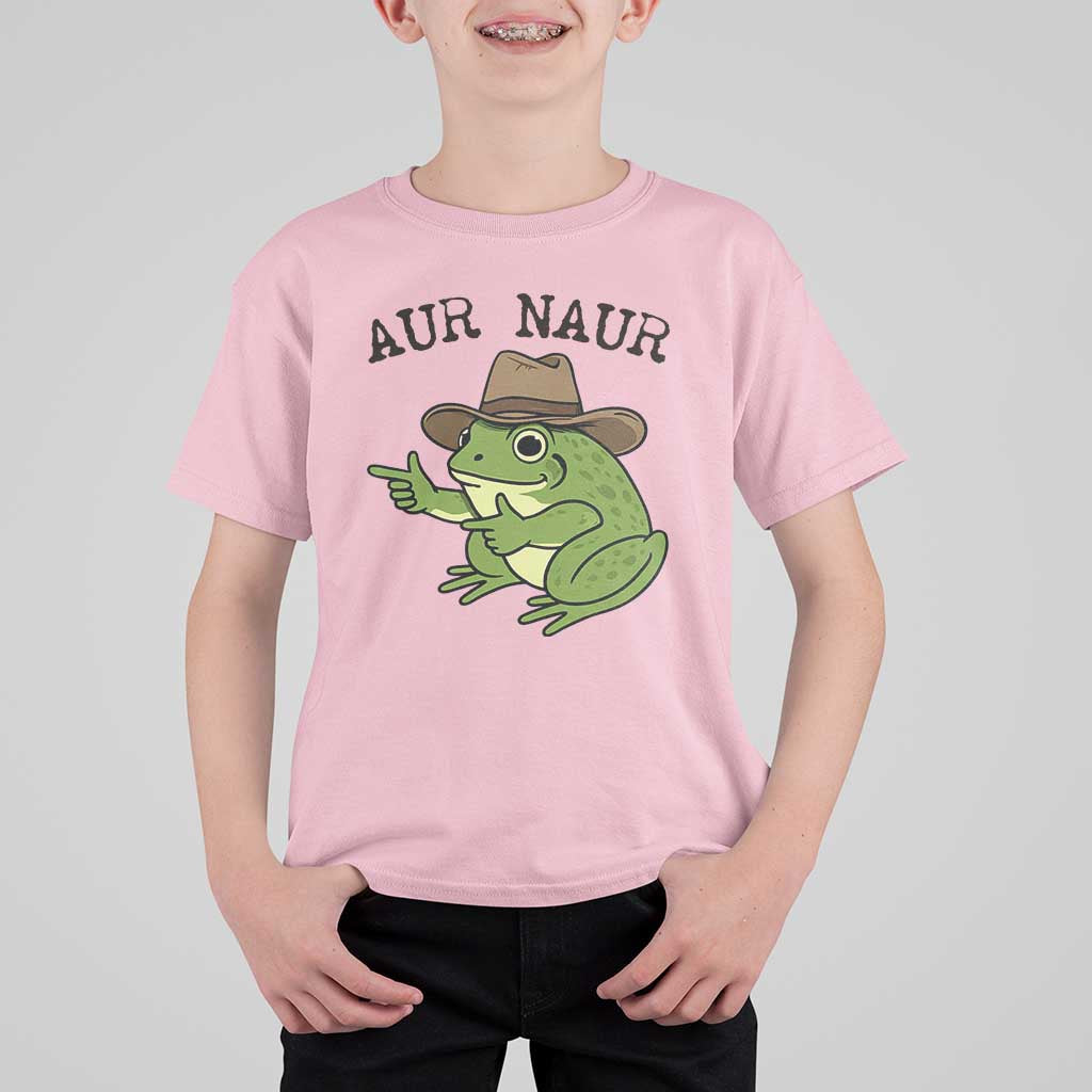 AUR Naur Cowboy Frog Meme T Shirt For Kid Funny Sarcastic Oh No Australian Accent
