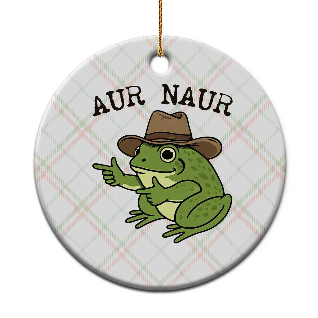 AUR Naur Cowboy Frog Meme Ceramic Ornament Funny Sarcastic Oh No Australian Accent