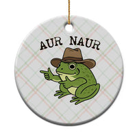 AUR Naur Cowboy Frog Meme Ceramic Ornament Funny Sarcastic Oh No Australian Accent