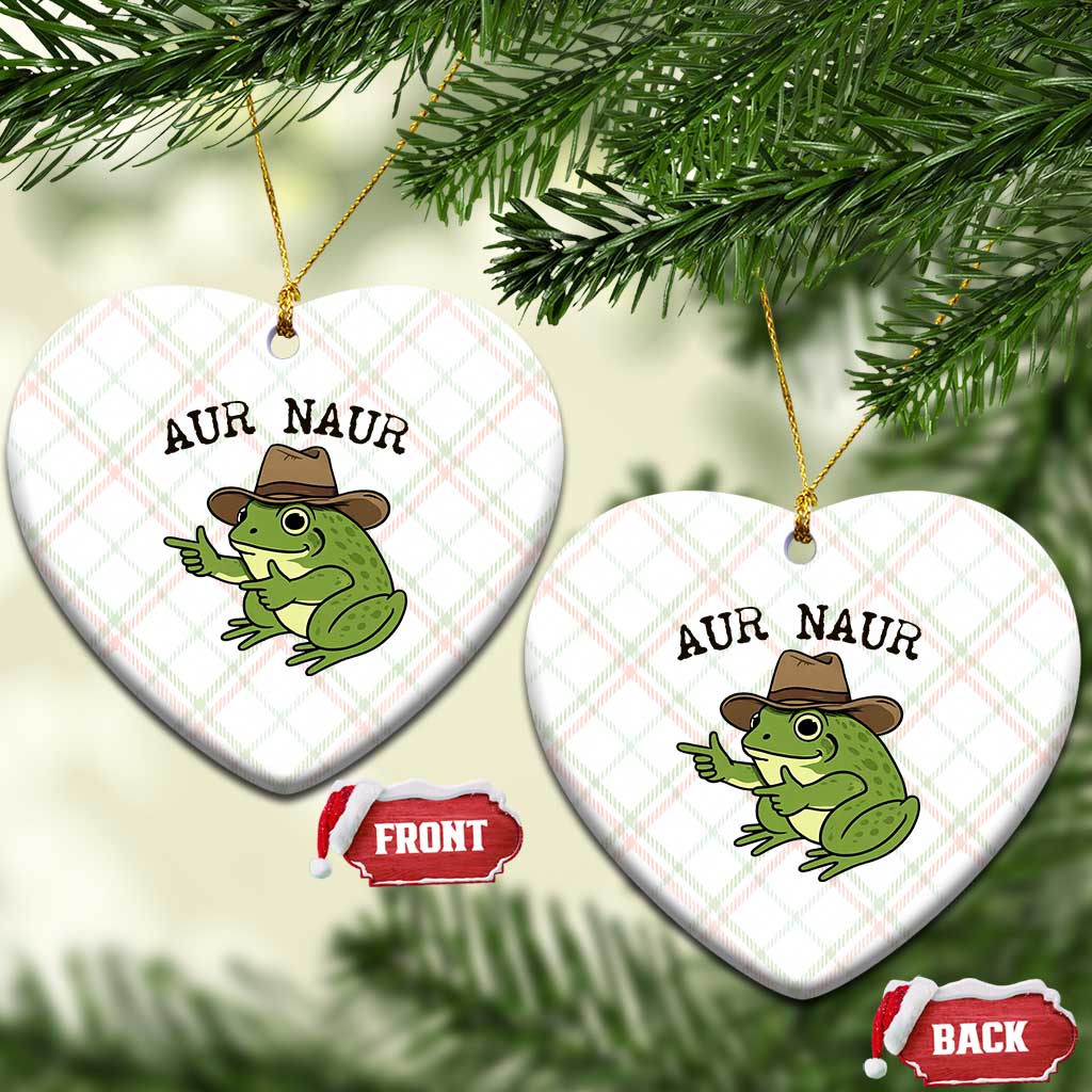 AUR Naur Cowboy Frog Meme Ceramic Ornament Funny Sarcastic Oh No Australian Accent