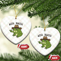 AUR Naur Cowboy Frog Meme Ceramic Ornament Funny Sarcastic Oh No Australian Accent