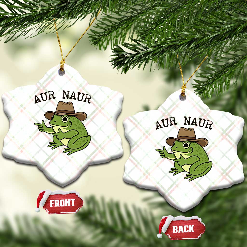 AUR Naur Cowboy Frog Meme Ceramic Ornament Funny Sarcastic Oh No Australian Accent