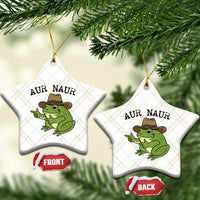 AUR Naur Cowboy Frog Meme Ceramic Ornament Funny Sarcastic Oh No Australian Accent