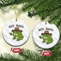 AUR Naur Cowboy Frog Meme Ceramic Ornament Funny Sarcastic Oh No Australian Accent