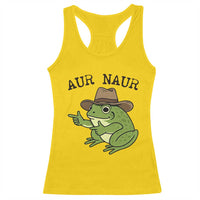 AUR Naur Cowboy Frog Meme Racerback Tank Top Funny Sarcastic Oh No Australian Accent