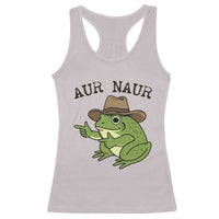 AUR Naur Cowboy Frog Meme Racerback Tank Top Funny Sarcastic Oh No Australian Accent