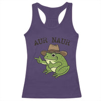 AUR Naur Cowboy Frog Meme Racerback Tank Top Funny Sarcastic Oh No Australian Accent