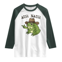 AUR Naur Cowboy Frog Meme Raglan Shirt Funny Sarcastic Oh No Australian Accent