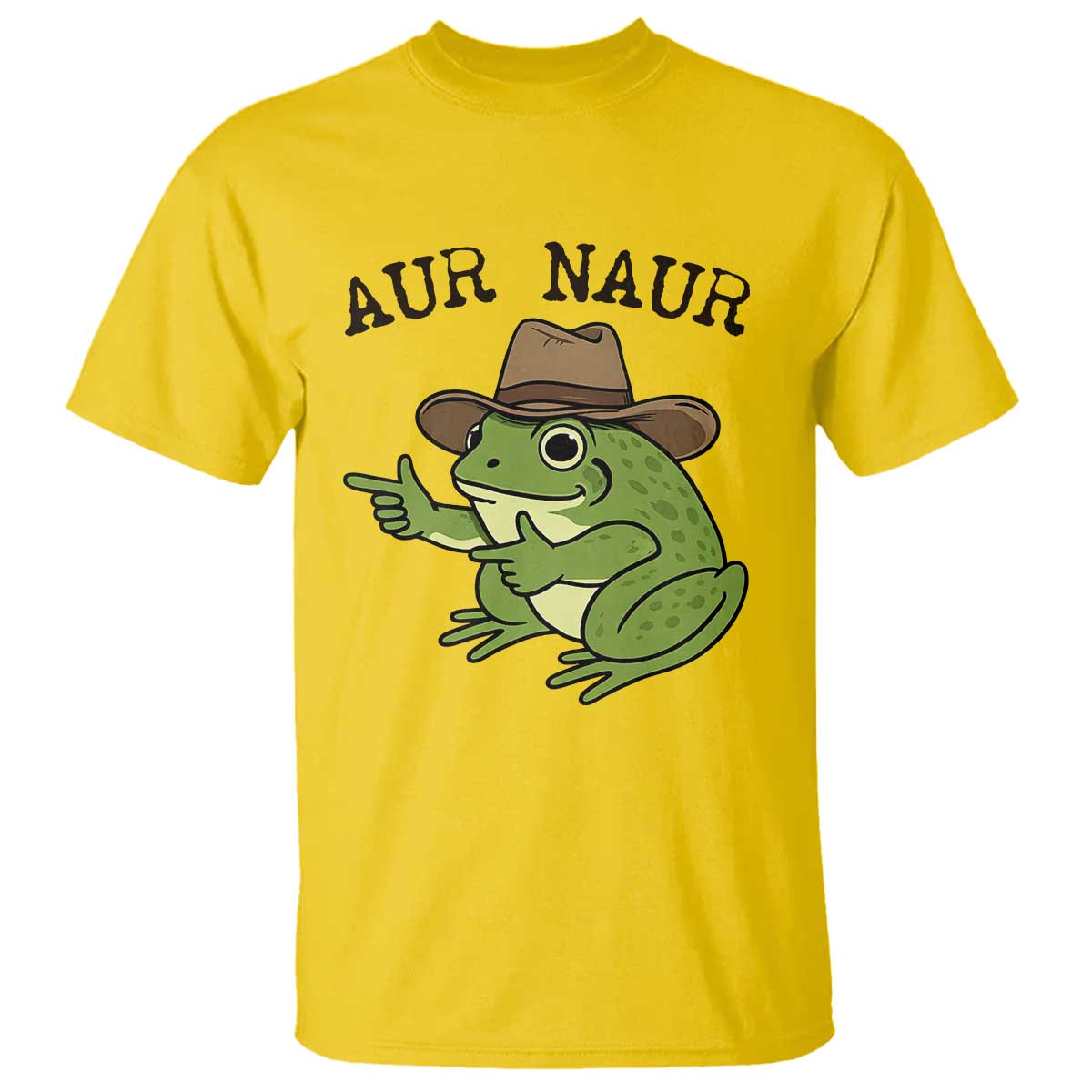 AUR Naur Cowboy Frog Meme T Shirt Funny Sarcastic Oh No Australian Accent