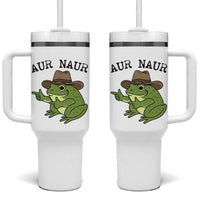 AUR Naur Cowboy Frog Meme Tumbler With Handle Funny Sarcastic Oh No Australian Accent