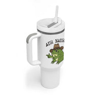 AUR Naur Cowboy Frog Meme Tumbler With Handle Funny Sarcastic Oh No Australian Accent