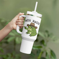 AUR Naur Cowboy Frog Meme Tumbler With Handle Funny Sarcastic Oh No Australian Accent