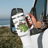AUR Naur Cowboy Frog Meme Tumbler With Handle Funny Sarcastic Oh No Australian Accent