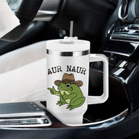 AUR Naur Cowboy Frog Meme Tumbler With Handle Funny Sarcastic Oh No Australian Accent