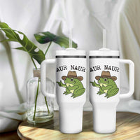 AUR Naur Cowboy Frog Meme Tumbler With Handle Funny Sarcastic Oh No Australian Accent