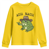 AUR Naur Cowboy Frog Meme Youth Sweatshirt Funny Sarcastic Oh No Australian Accent