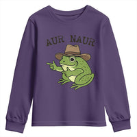 AUR Naur Cowboy Frog Meme Youth Sweatshirt Funny Sarcastic Oh No Australian Accent