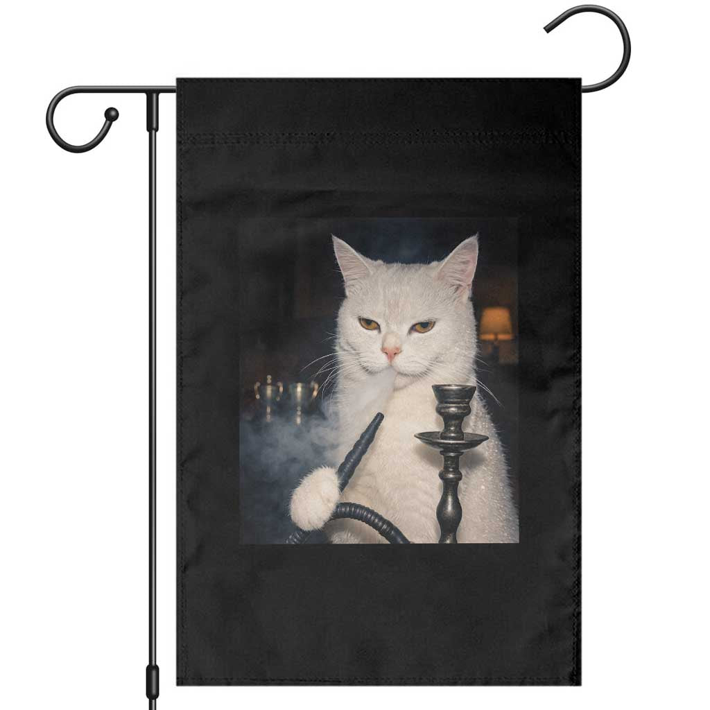 Funny Stoner Cat Garden Flag 420 Stoner Smoking Cat Cannabis Lover Meme