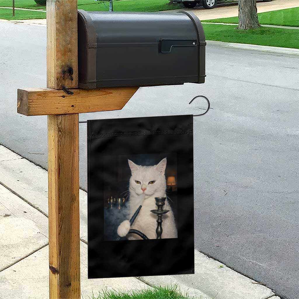Funny Stoner Cat Garden Flag 420 Stoner Smoking Cat Cannabis Lover Meme