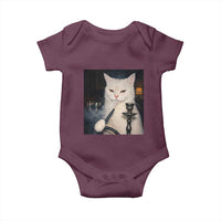 Funny Stoner Cat Baby Onesie 420 Stoner Smoking Cat Cannabis Lover Meme